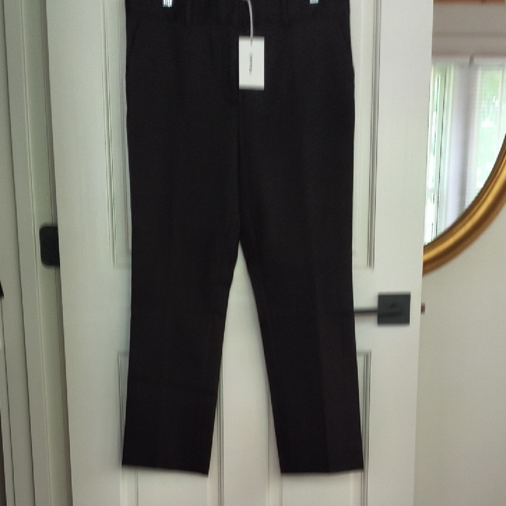 Frame Women's Black Cropped Straight Leg Pants, Size 12, New